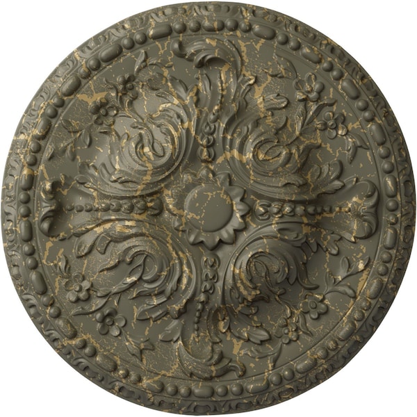 Ekena Millwork Amelia Ceiling Medallion (Fits Canopies up to 2 3/8"), 19 5/8"OD x 3/4"P, Witch Hazel Crackle CM20AMWHC - main